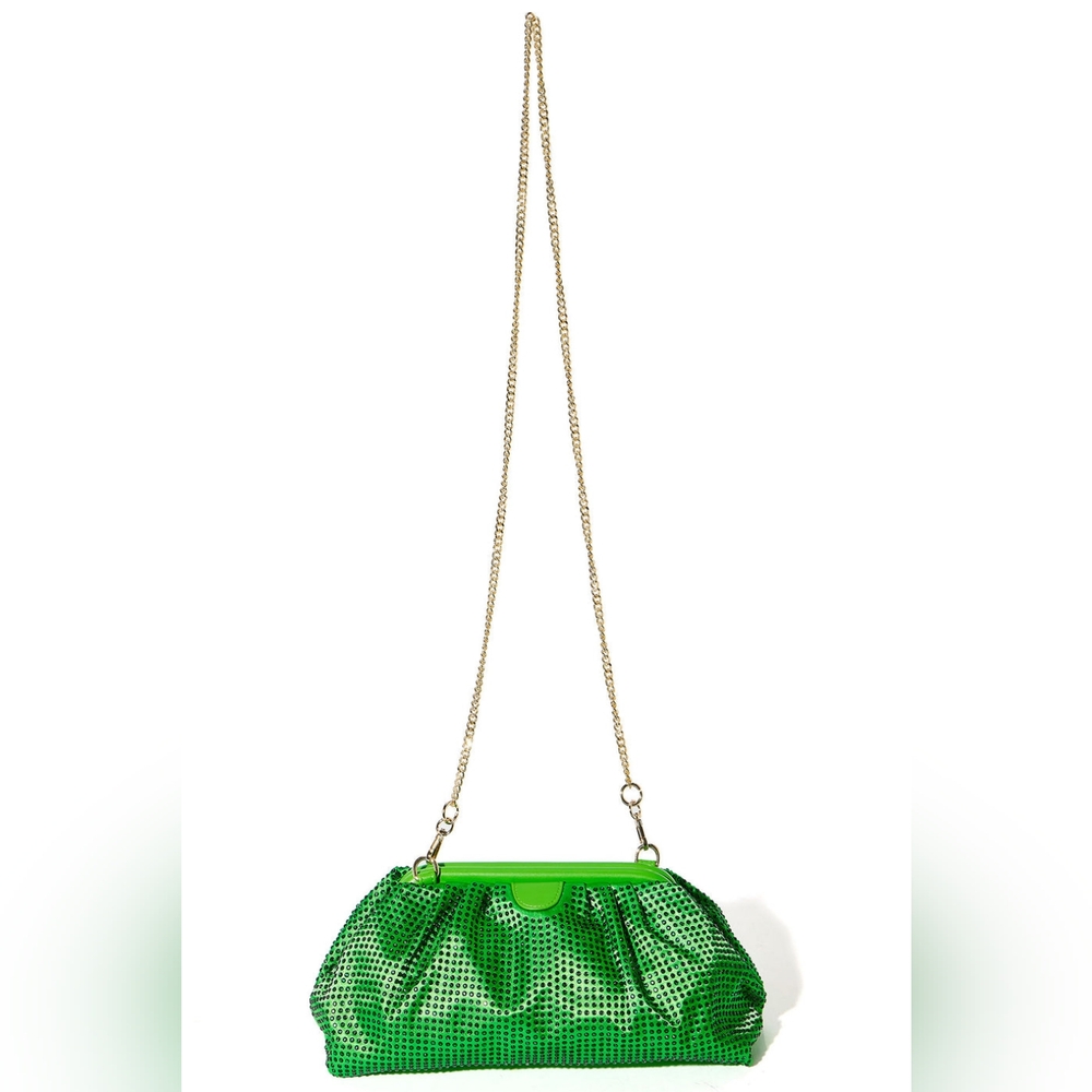 Studded Emblished Green Purse/clutch - Picture 4 of 8